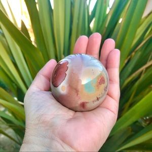 Large Desert Jasper Sphere With Stand - A14